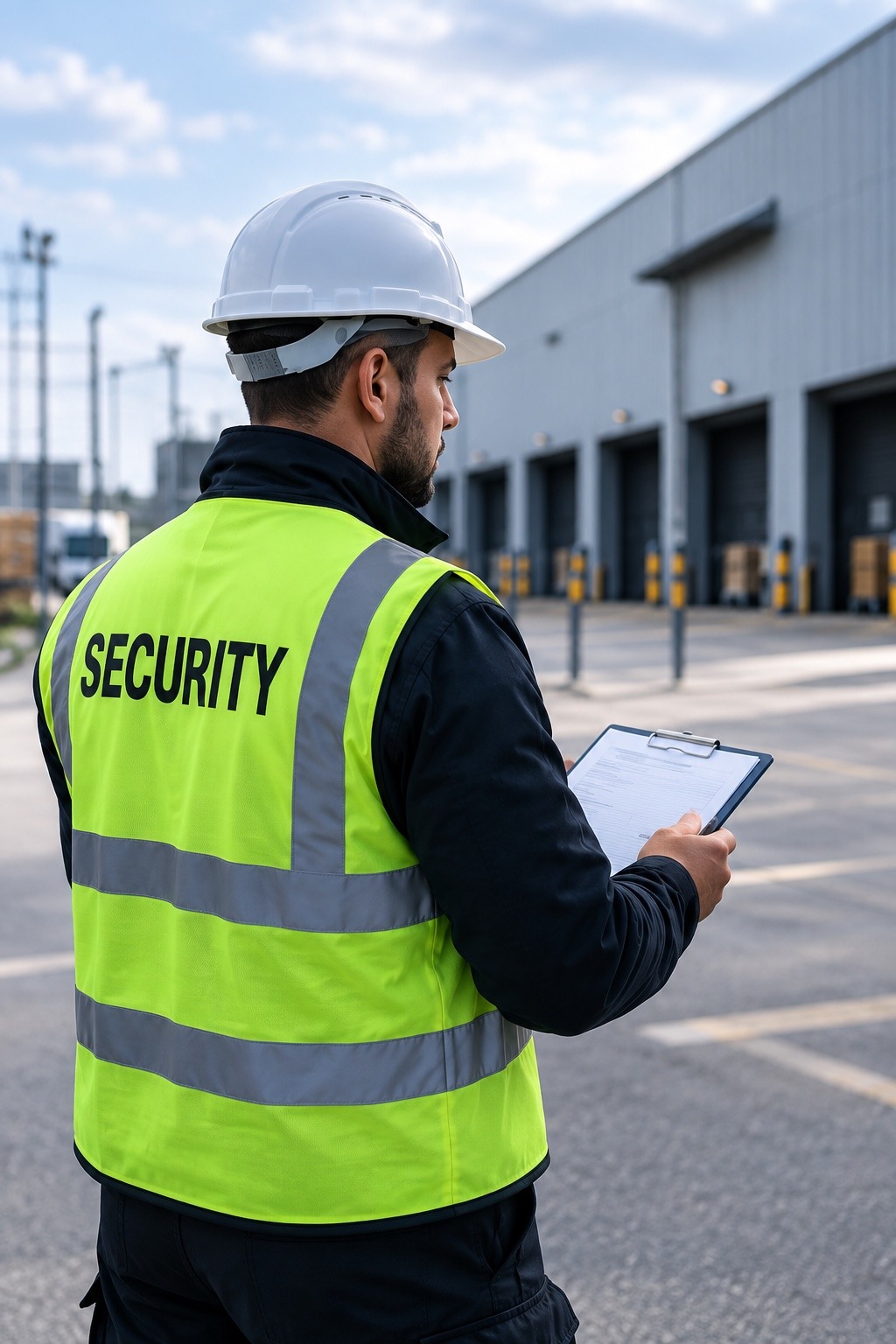 Security officer conducting a site check